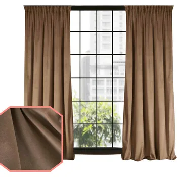 Obraz Závěsy z veluru 140x230 ELEGANCE a moderní STYL SVĚTLE HNĚDÉ s řasící páskou