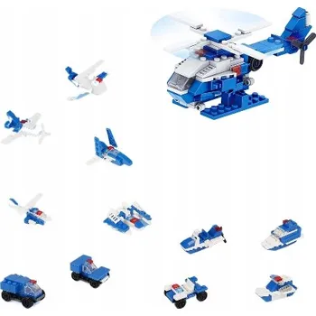 ostatní stavebnice STAVEBNICE 12v1 POLICEJNÍ VRTULNÍK PRO DĚTI SADA KOSTEK