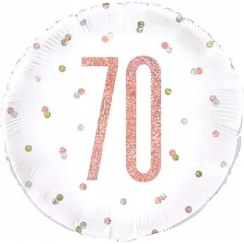 Balónek Fóliový Balón k 70. Narozeninám Růžové Zlato 45 cm