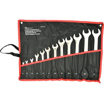 Klíč GEKO Sada leštěných plochých a očkových klíčů 6-32mm, 12 ks, G11144