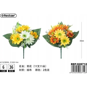 umělá květina Rest.aer - Kytice 11 stonků chryzantém, 33 cm