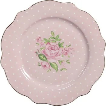 Talíř Růžový dezertní talíř s růžičkami Sweet Roses I - Ø 20*2 cm