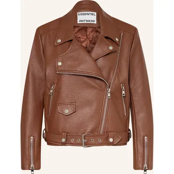 Dámský blejzr Essentiel Antwerp Dámská Motorkářská Bunda Jup V Koženém...