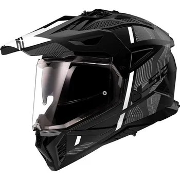 Helma na motorku LS2MX702 PIONEER II-06 HILL adventure matná-černá/bílá vel. S