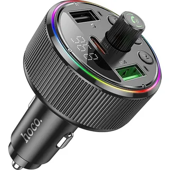 Příslušenství pro autorádio Hoco E82 / bluetooth FM transmitter / USB-C PD / 2x USB-A / QC 3.0 / 68W