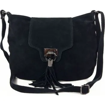 Kabelka Kožená crossbody kabelka Vera Pelle VPZ55R černá