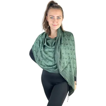 Šátek Dámský šátek 70x175cm drop - tm.zelený
