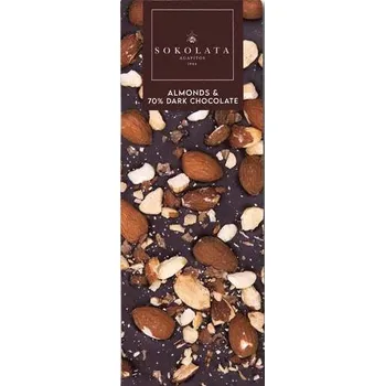 Čokoláda 70% hořká čokoláda s mandlemi 55g SOKOLATA AGAPITOS