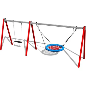 Dětská houpačka Playground System Řetězová houpačka sedák + hnízdo - celokovová (v.p. 1 m)