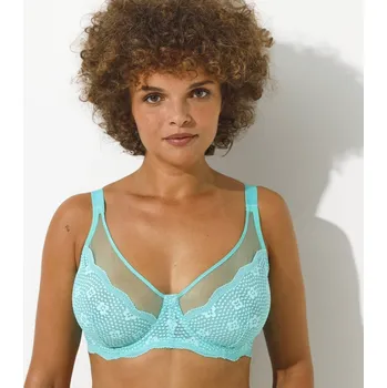 Podprsenka Sada 2 zmenšujících podprsenek z tylu a krajky, s kosticemi zelená+mentolová 95D