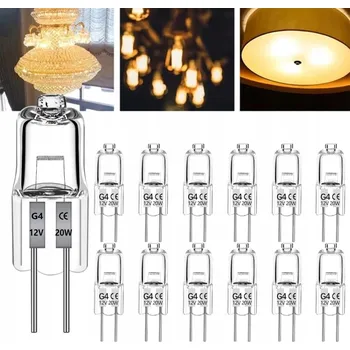 Žárovka 12x Halogenová žárovka G4 20W 12V - Teplá bílá, křišťálová