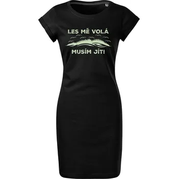 Dámské šaty Bavlněné letní šaty Les mě volá Velikost: S, Barva: Černá