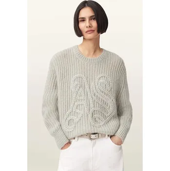 Pánský svetr Svetr s příměsí vlny AllSaints CHAIN W039KE šedá 09X, vel. L