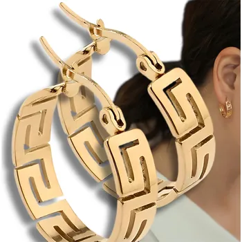 Náušnice Camerazar Zlacené chirurgické ocelové náušnice - prořezávaná kolečka