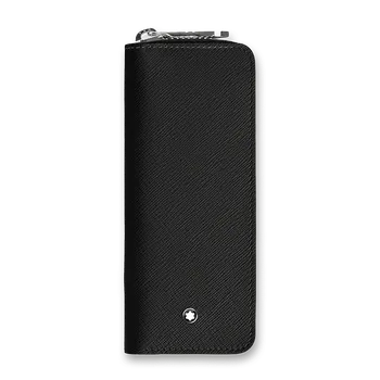 Penál Pouzdro na pero Montblanc Sartorial černé, pro 2 ks, 70 x 160 mm