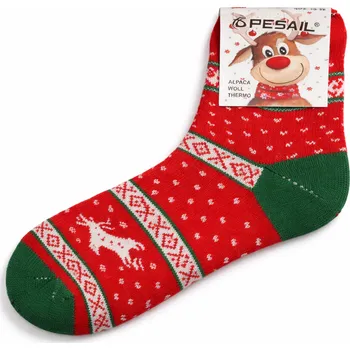 Dámské ponožky xcena Alpaca thermo ponožky vlněné červené Velikost: 35-38