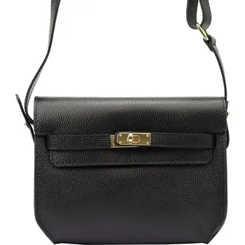 Kabelka Kožená crossbody kabelka Luka 20-064 černá