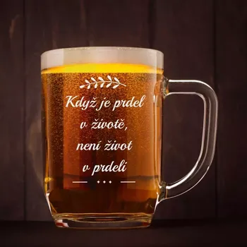 Sklenice Půllitr s pískovaným motivem "ŽIVOT"