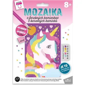 Mozaiková sada Kreativní tvoření, mozaika z barevných kamínků - jednorožec, 1 sada
