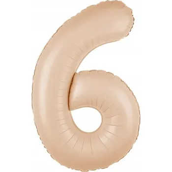 Balónek Foliový balónek Číslice 6. narozenin KARAMELOVÝ Krémový Ecru Party 100 cm