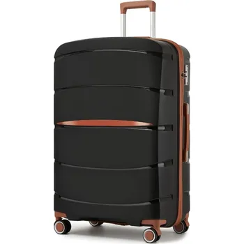 Módní doplněk Moderní cestovní kufr Kono - PP - černo-hnědý - 91 L