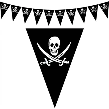 Plastová girlanda vlajková pirát 5m