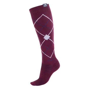 Vybavení pro jezdce Waldhausen Jezdecké podkolenky ELT Argyle, sametově červené Barva: Červená, Velikost: 35 - 38