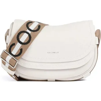 Kabelka Coccinelle kožená crossbody kabelka překlápka bílá + doprava zdarma