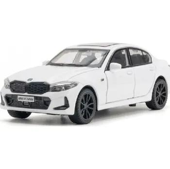 autíčko BMW 320i kovový model hračka na baterie světla zvuk 1:32 Bílá
