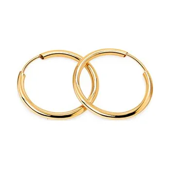 Náušnice Náušnice hladké zlaté kroužky 1cm, 14K IZ24440 + dárkové balení LUXUS zdarma