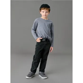 Chlapecké kalhoty Sinsay - Džínsy chino s opraným efektem - černá - 139GX-99J - 139GX-99J-110