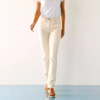 Dámské kalhoty Zeštíhlující dlouhé kalhoty režná 38