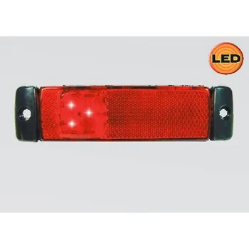Přídavný světlomet Světlo obrysové červené LED 12 i 24 V, 130 x 32 mm, ploché