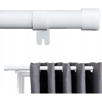 Garnýž Jednoduchá záclonová Garnýž na záclony, 76-365 cm, bílý kov