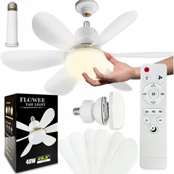 STROPNÍ LUSTR 52 CM MODERNÍ VENTILÁTOR S VĚTRÁKEM + LED LAMPA + DÁLKOVÝ OVLADAČ