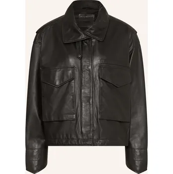 Dámský blejzr Allsaints Dámská Kožená Bunda Clay, černá, 32