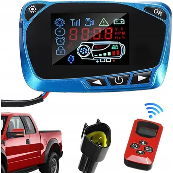 Ventilátor topení a klimatizace 12V/24V PRZEŁĄCZNIK MONITORA LCD, OVLADAČ NEZÁVISLÉHO TOPENÍ + DÁLKOVÉ OVLÁDÁNÍ