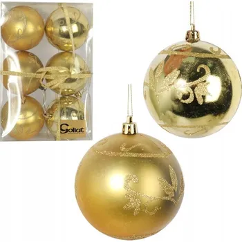 Vánoční dekorace VÁNOČNÍ BAŇKY 6 KS 8CM ZLATÁ BARVA VÁNOČNÍ BAŇKY NA VÁNOČNÍ STROMEČEK SADA