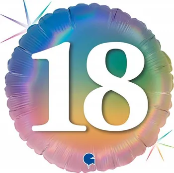 Balónek Fóliový balónek 18. narozeniny RAINBOW barevný VELKÝ