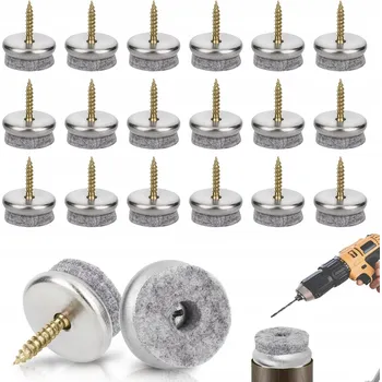 Podložka pod nábytek PLSTĚNÉ PODLOŽKY 28 mm ŠROUBOVACÍ S VRUTEM PLST POD NÁBYTEK KŘESLA 48KS