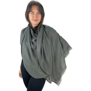 Šátek Dámský šátek 90 x 175 cm Jemný vzor 23-10 - khaki