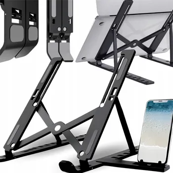 STOJAN POD NOTEBOOK / TABLET, NASTAVITELNÝ, SKLÁDACÍ, S DRŽÁKEM NA TELEFON