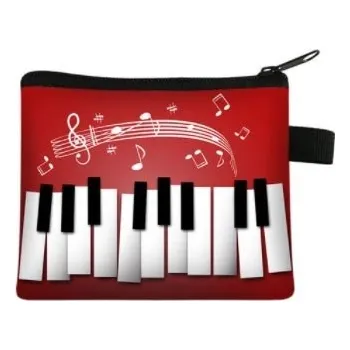 Malá peněženka se zipem - klaviatura a noty