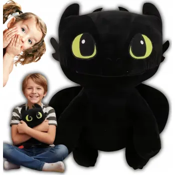 plyšák Plyšová Hračka Bezzubka černý 31 cm Jak vycvičit draka pro děti černá