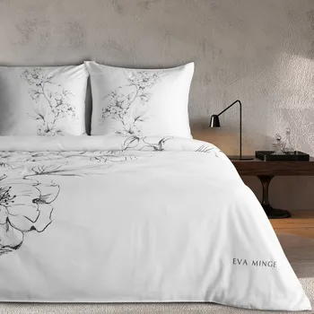 Povlečení 220x200 cm saténové bavlněné, bílé a černé