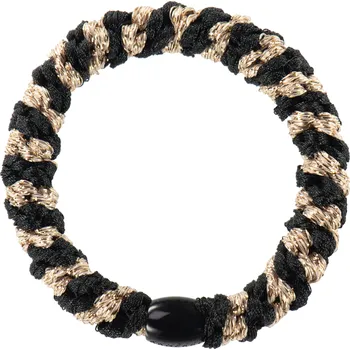 BON DEP Gumička do vlasů Kknekki "Black-Beige Glitter Stripe"
