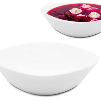 SALÁTOVÁ MÍSA BÍLÁ OPÁLOVÁ HLUBOKÁ MISKA 20 CM MISKA ČTVEREC TALÍŘ NA POLÉVKU