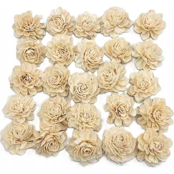 umělá květina Sola, SUŠENÉ ROSTLINY, sušené květiny, hlavičky Růže Jiřina malý 6 cm 24 kusů