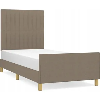 Postel Rám postele s čelem, barva taupe, 203 x 93 x 118/128 cm