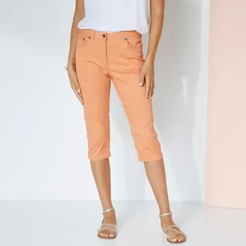 Dámské kalhoty Úzké tvilové 3/4 kalhoty oranžová 44